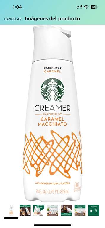 Amazon: Starbucks Crema Para Café Líquida Caramel Macchiato