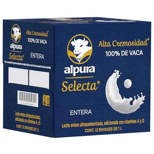 Amazon leche Alpura selecta 12 LTS en 285, con planea y cancela