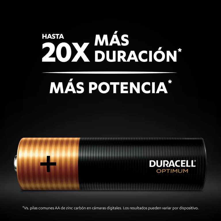 Amazon - Duracell, Pilas AA Optimum, Paquete con 6 Pilas