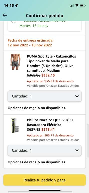 Amazon: Combo Bóxer Puma 3 unidades + Philips Norelco Rasuradora Eléctrica