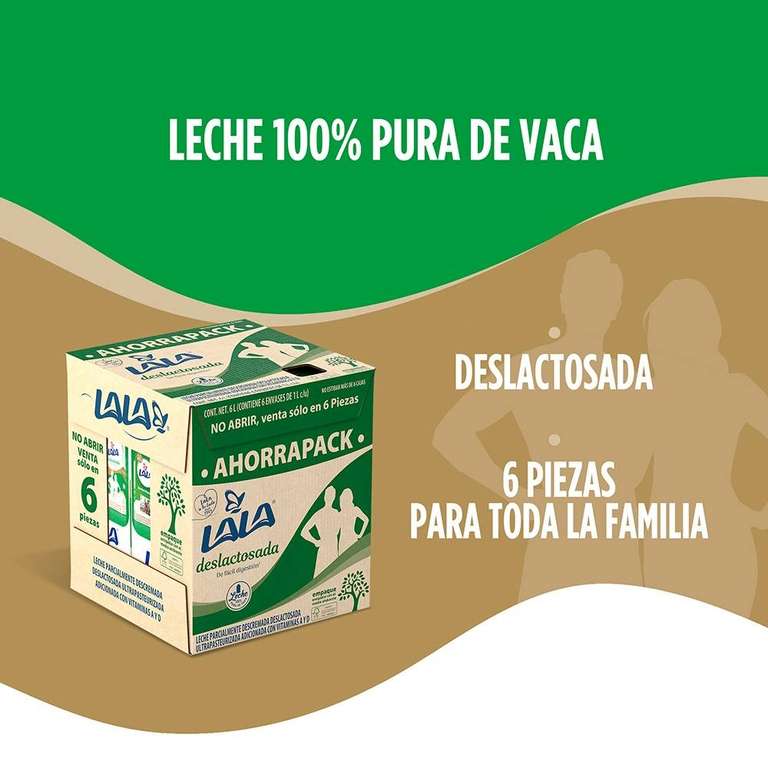 Bodega Aurrera: Six leche lala deslactosada $129