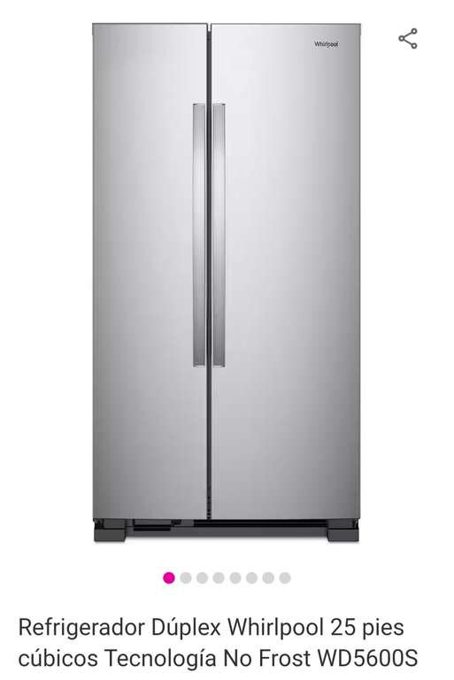 Liverpool: Refrigerador Dúplex Whirlpool 25 pies cúbicos, Bonificación con TDC digital Banorte