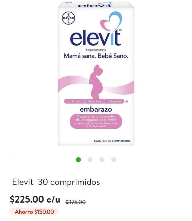 Bodega Aurrera: Elevit, 30 comprimidos para la etapa del embarazo
