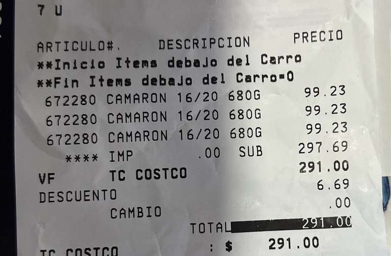 Costco: Camarón de bahía congelado, bolsa de 680g en $97 pesos | Villahermosa