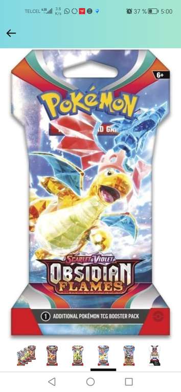 Amazon: Pokémon Tcg sobres obsidian flames (comprando 2)