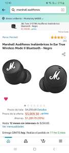 Amazon: Audífonos Marshall Bluetooth