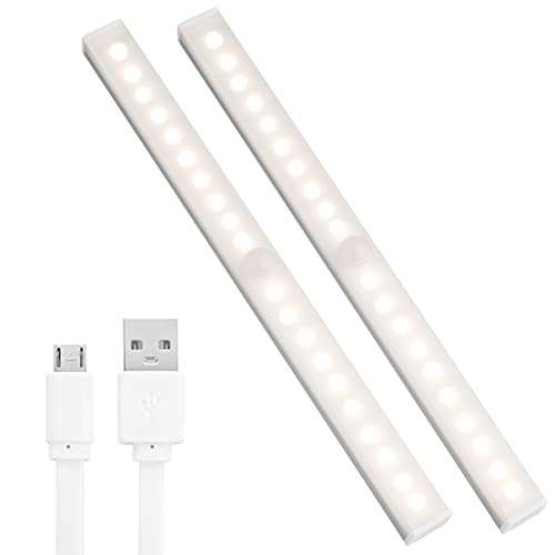 Amazon: Luz LED Escalera Lámpara Armario con Sensor de Movimiento,10 Focos LED de Movimiento,Lampara Pared Noche Recargable USB