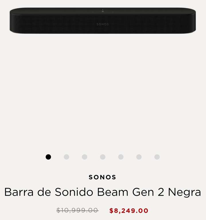El Palacio de Hierro: Sonos Barra de Sonido Beam Gen 2 Negra + MSI