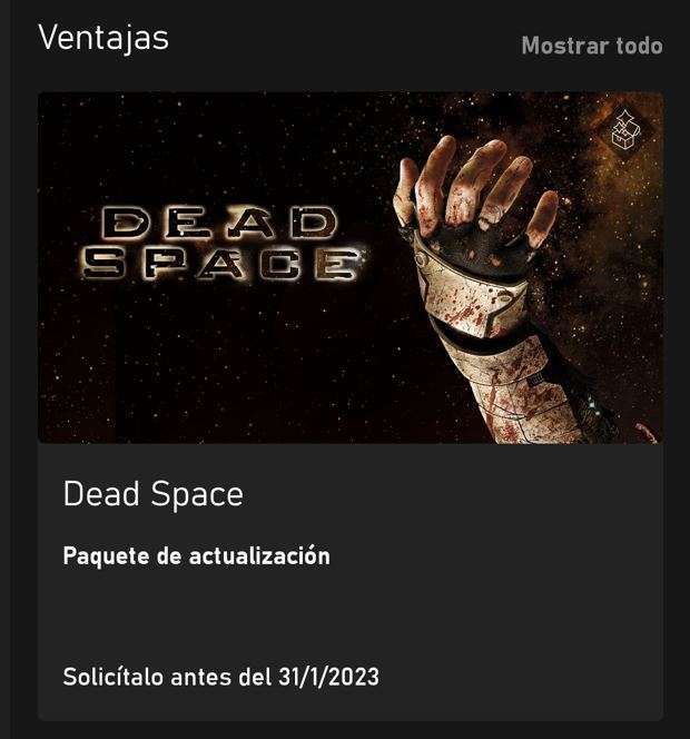 Game Pass : Lote de complementos 2, gratis para Dead Space
