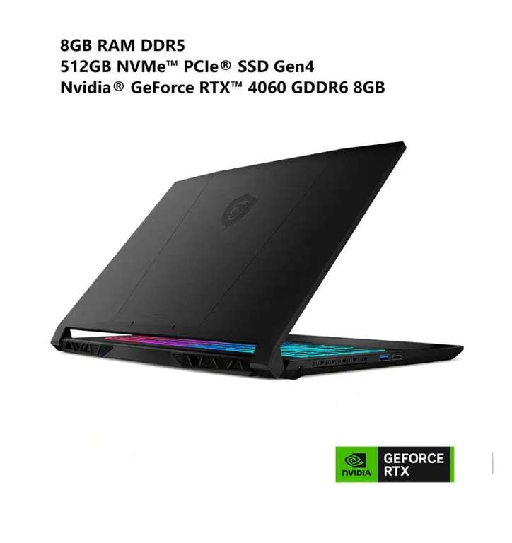 Liverpool: Laptop Gamer MSI Katana 15 B13VFK-832MX 15.6 Full HD Intel Core i5 RTX 4060 (105w) 8 GB RAM 512 GB SSD