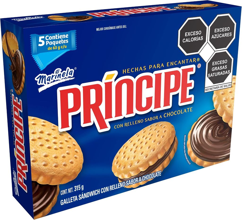 Amazon - Galletas PRÍNCIPE marinela 315g - 5 pack | $27.67 c/u