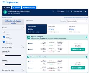 Skyscanner: Europa (Madrid) $7,824 desde Guadalajara (PRECIO HISTÓRICO) por Aeroméxico | Leer descripción