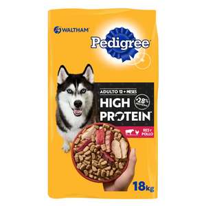 Amazon: PEDIGREE High Protein Alimento Completo y balanceado para Perros Adultos de Todas Las Razas y tamaños. Sabor Res y Pollo 18kg