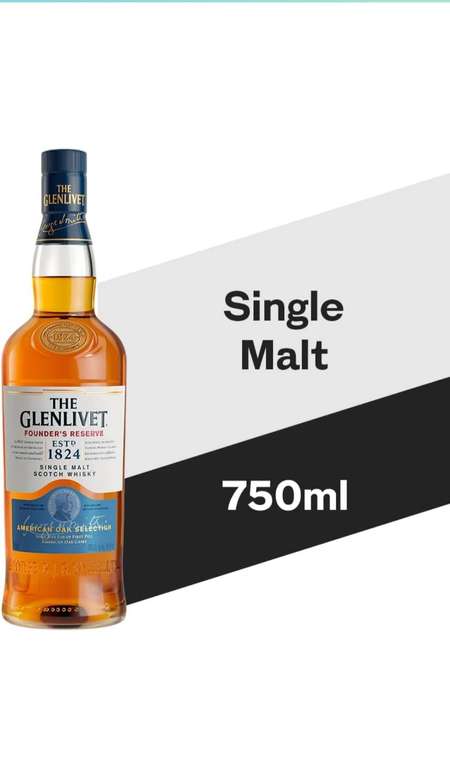Amazon: The Glenlivet - Whisky de malta pura Founders Reserve 750 ml