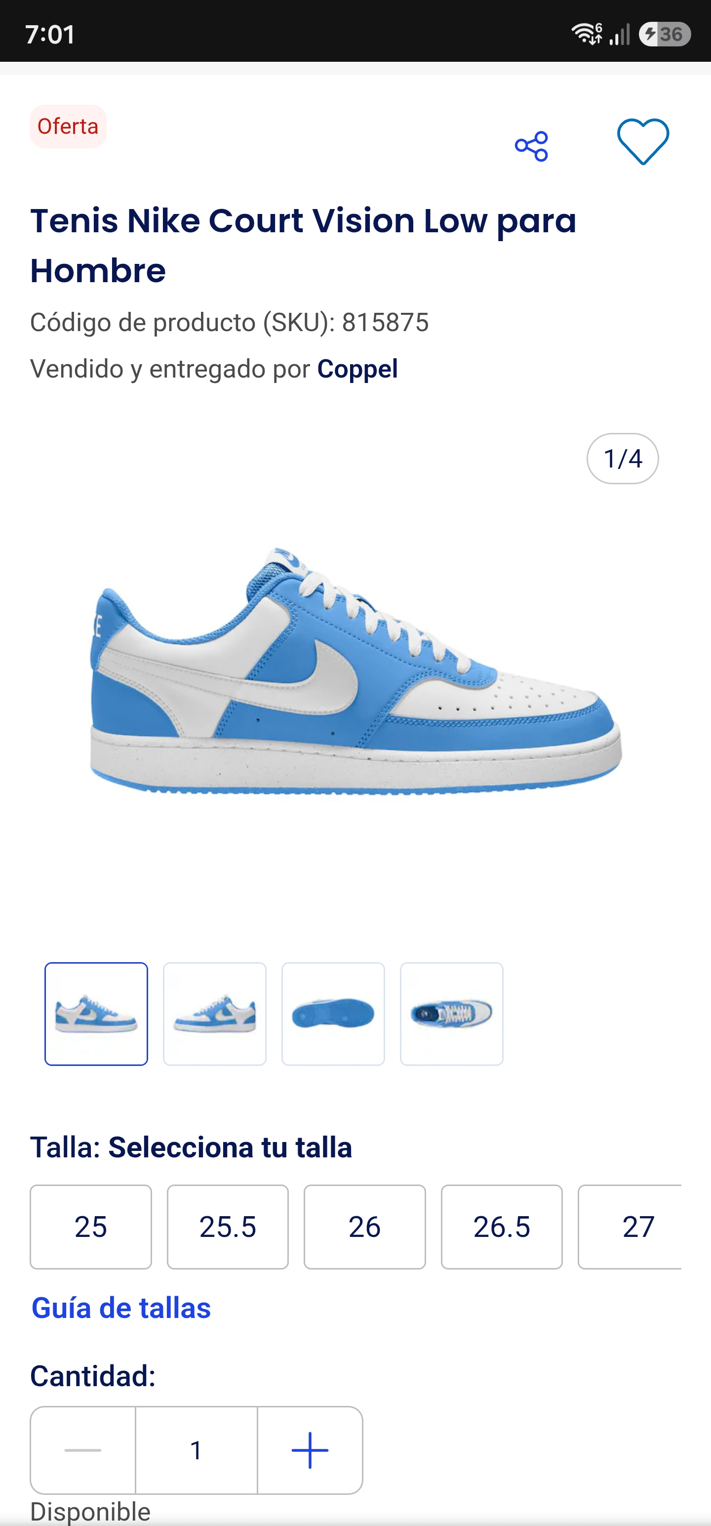 Coppel: Tenis Nike Court Vision Low para Hombre