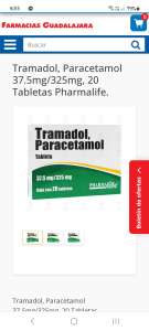 Farmacias Guadalajara: Tramadol con Paracetamol Para dolores de amor