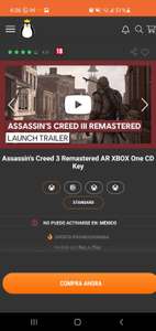 Kinguin: Assassin's Creed 3 remastered xbox