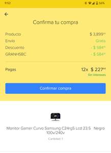 Mercado Libre Monitor Samsung 24" 144hz VA