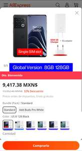 AliExpress: ONEPLUS 10 PRO 5G ( 8GB/128GB ) VERSIÓN GLOBAL