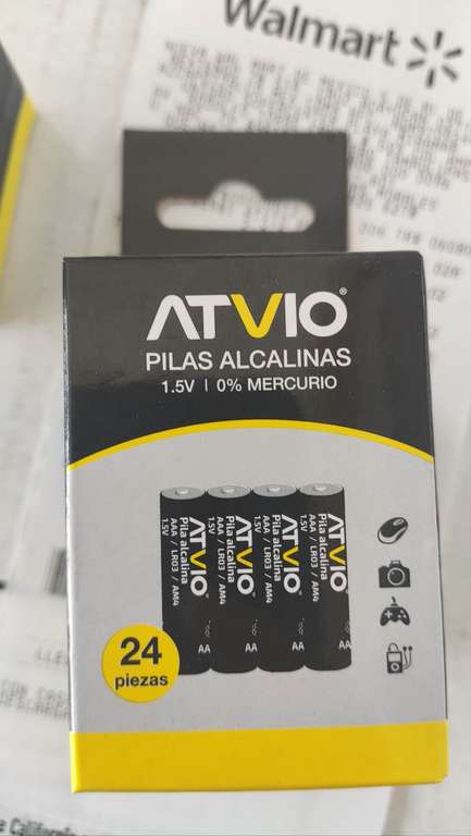 Walmart: 24 Pilas alcalinas Atvio AA y AAA