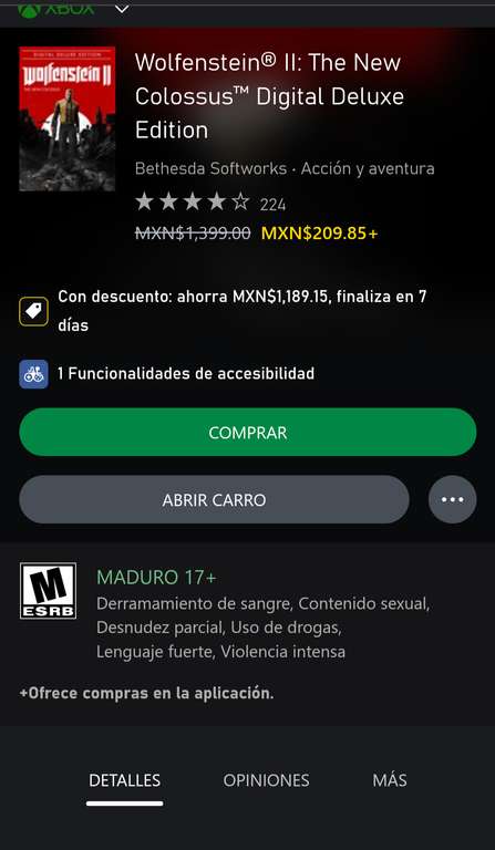 Wolfenstein II: The New Colossus Digital Deluxe Edition. Para Xbox