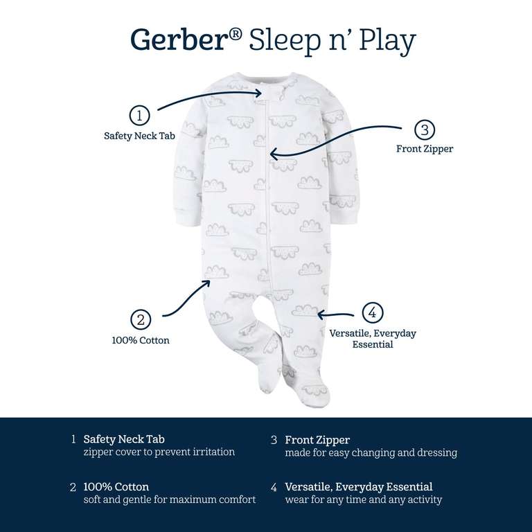 Amazon Gerber baby-boys 4 Pack Sleep 'talla 3-6 meses- envío prime