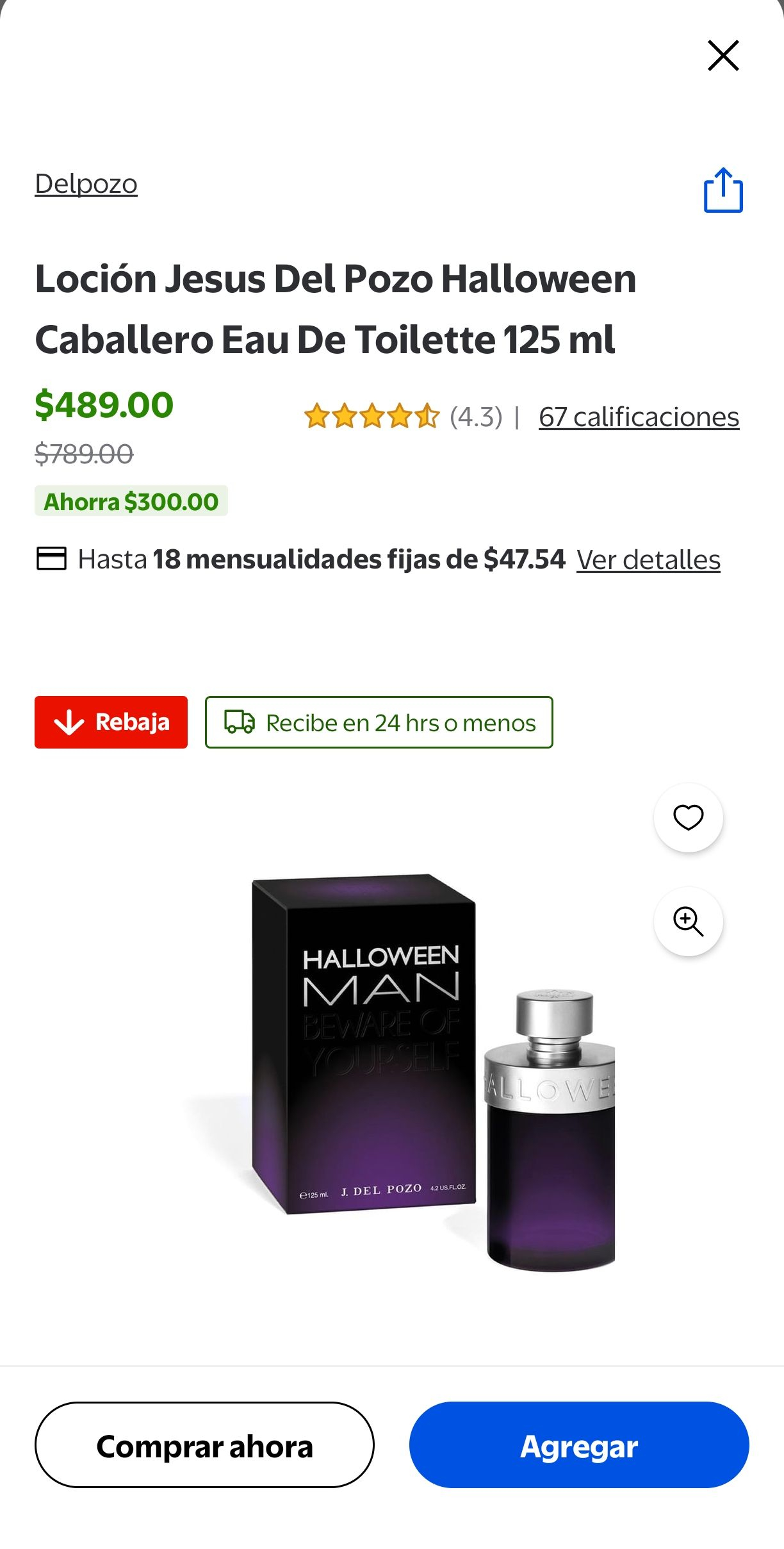 Walmart: Perfume Halloween Men 125 ml | Vendido por the fragrance