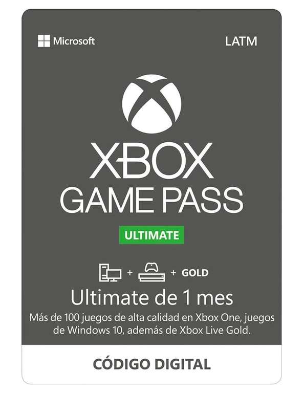 Gamivo: Xbox Game Pass Ultimate 1 Mes SIN VPN (NO ACUMULABLE)