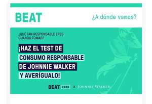 Beat Zero x Johnnie Walker: Descuento de $100 en Beat al realizar test (Ahí dice gratis)