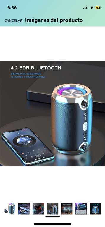 Amazon: LED Bocina Bluetooth Portátil