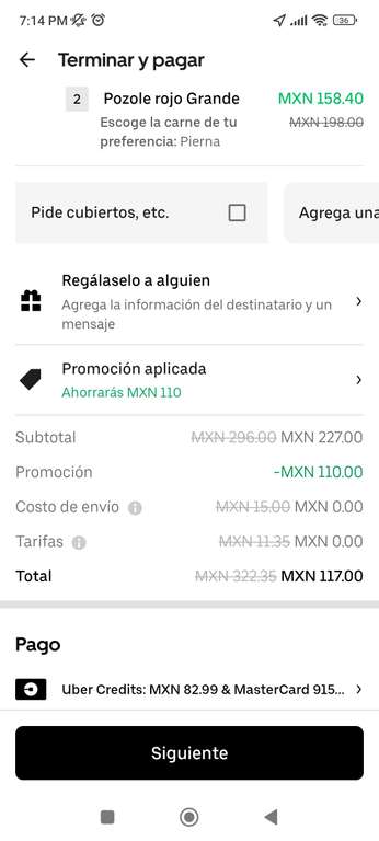 Uber Eats: Cenaduria Lupitas por $117- aplica para usuarios One en gdl