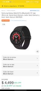 Mercado Libre: Galaxy watch 5 pro