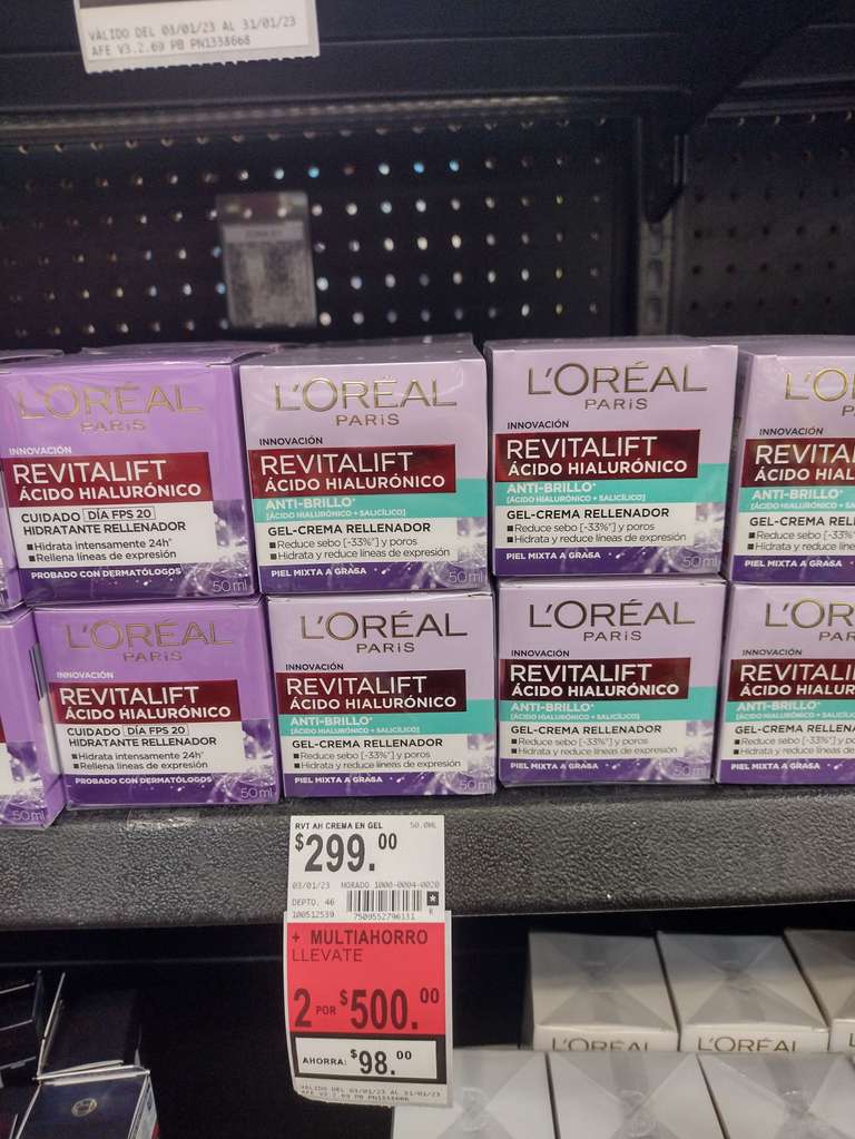 2 x $540 Revitalift Ácido hialurónico 20 ml en Walmart Super