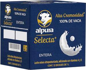 Amazon: 12 litros de leche entera alpura selecta aplicando cupón más descuento con planea y ahorra