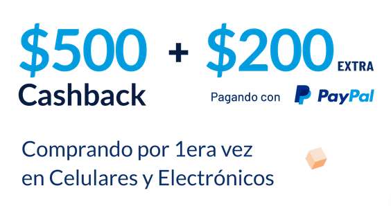 UnDosTres: $500 cashback + $200 pagando con PayPal (Primera compra en "Celulares y Electrónicos" | Compra mín $1501)