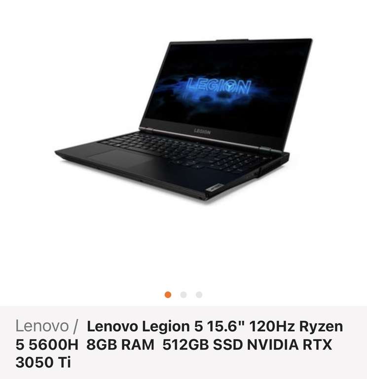 Linio: Laptop Lenovo legion R5 5600h con 3050ti