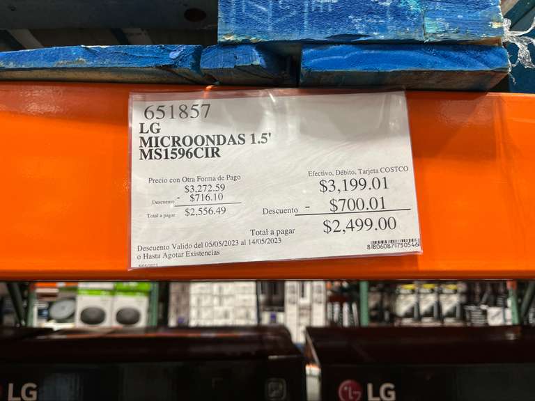 Costco: Microondas LG 1.5’