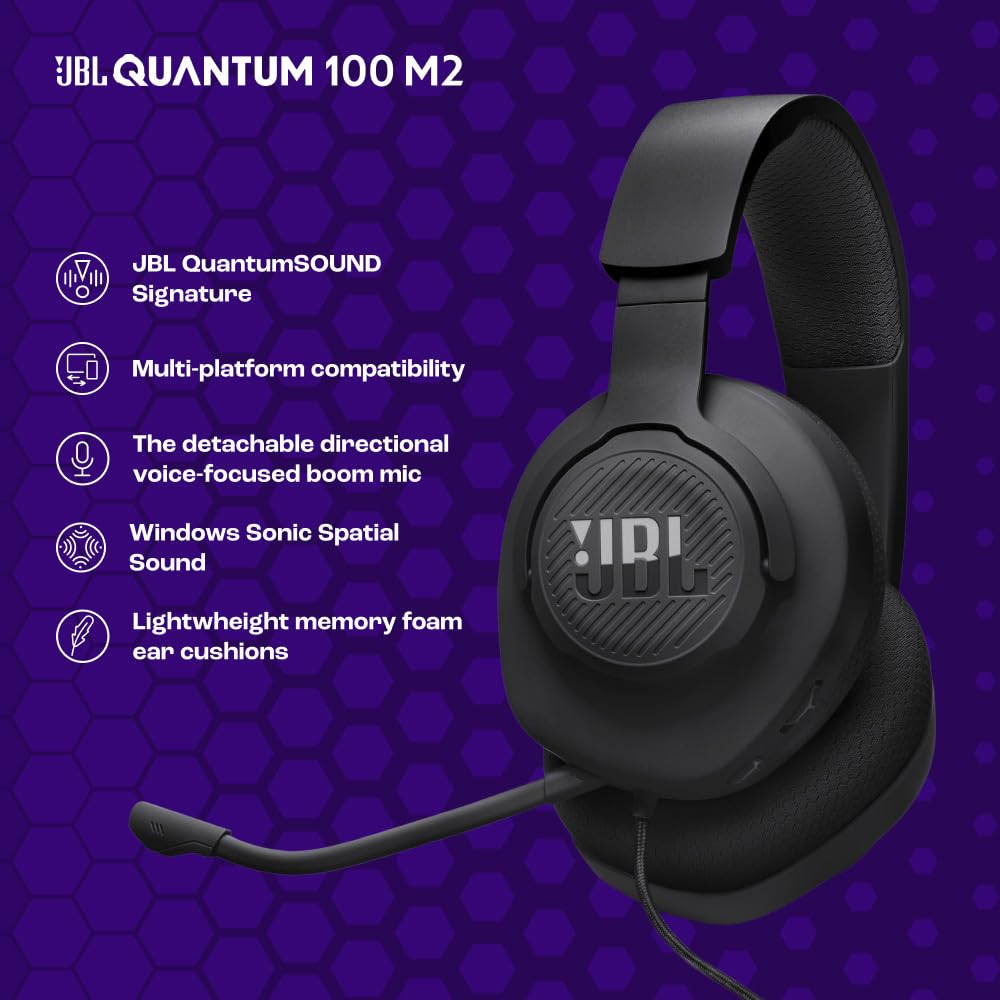 AMAZON: JBL Quantum 100M2 - Audífonos alambricos integrales para Gaming con Cable y micrófono Extraible con opción de silenciar - Negro