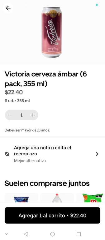 Uber Eats: Six Pack Tecate y Victoria a precio regalado (7Eleven)