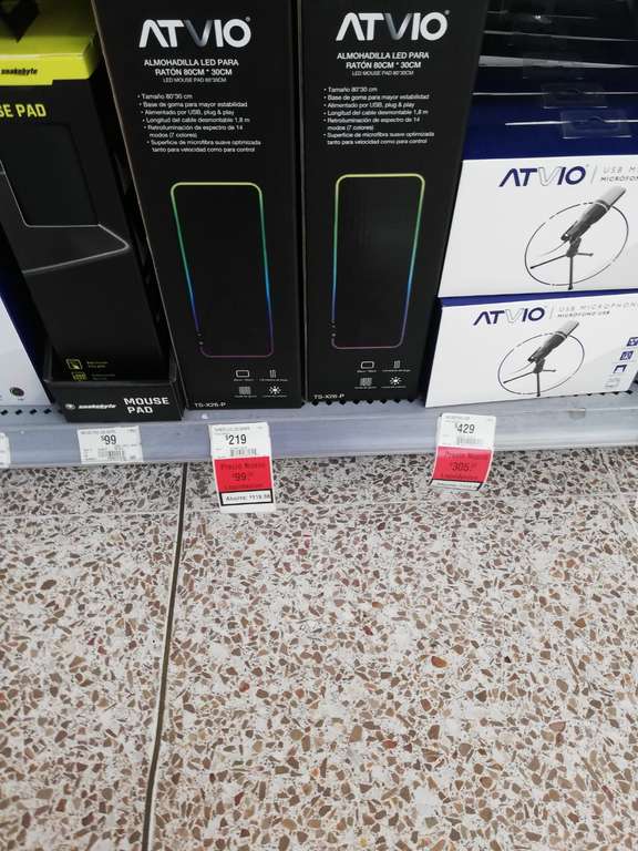 Walmart: Mousepad rgb ATVIO 80*30 cm