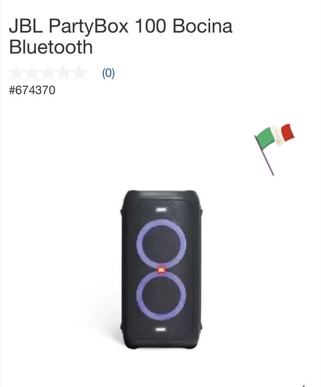 Costco: JBL PartyBox 100 Bocina Bluetooth