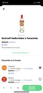 Rappi prime: Chedraui, Smirnoff Vodka Tamarindo