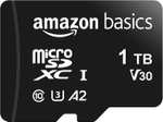 Amazon: Memoria Micro SD Amazon Basics 1 TB, 512 GB, 256 GB y 128GB Registrando sus mejores precios historicos