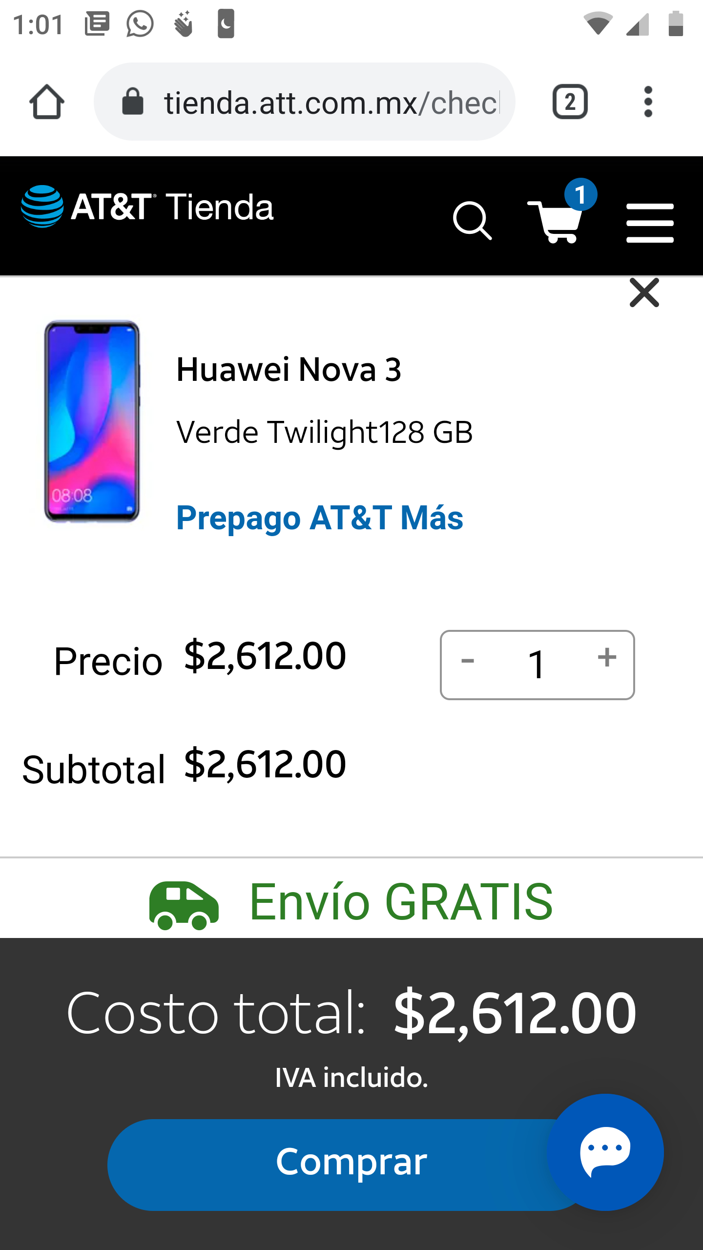 AT&T: Huawei Nova 3