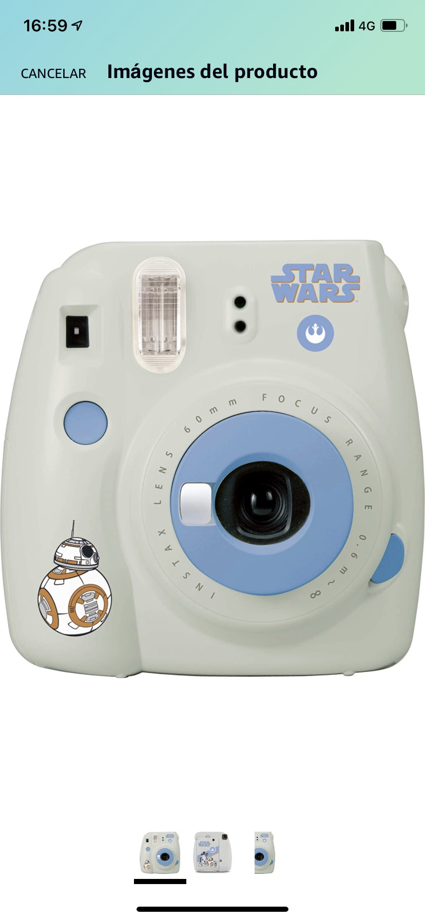 Amazon: Fujifilm Instax Mini 9 Star Wars - Cámara instantánea (leer descripción)