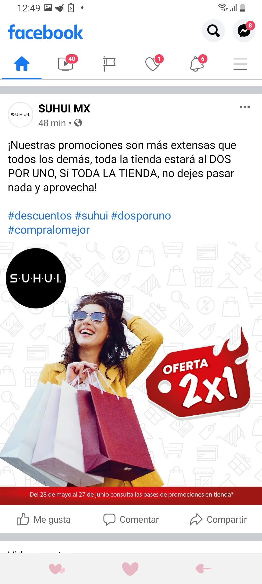 2x1 en toda la tienda en Suhui.